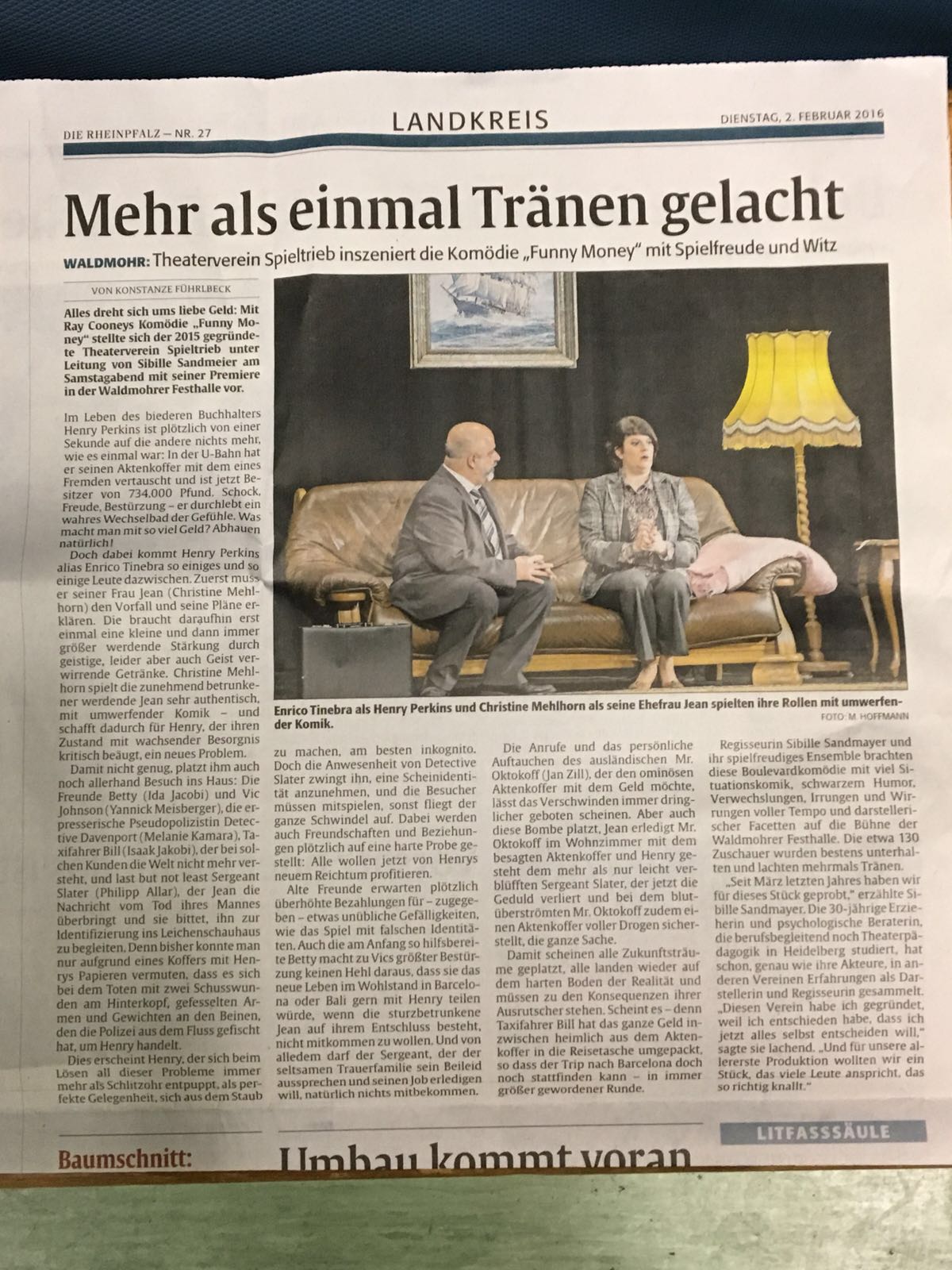 Rheinpfalz-Bericht zu Funny Money