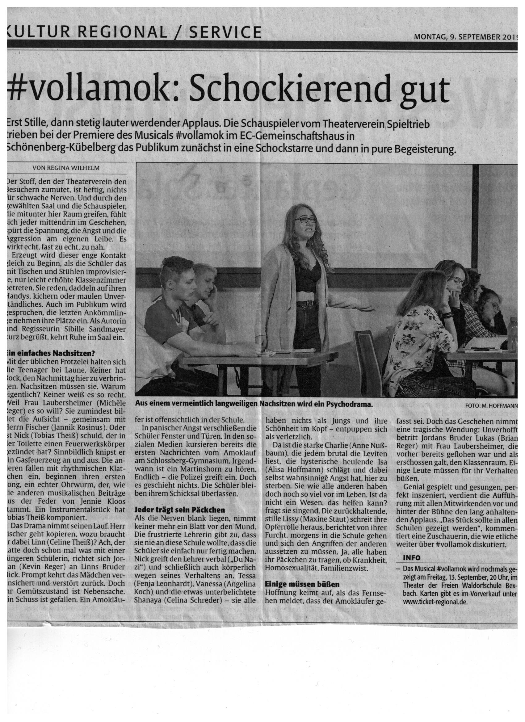 Premierenbericht der Rheinpfalz zu #vollamok